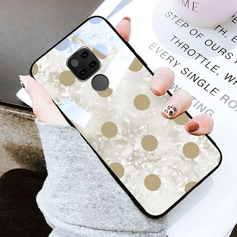 Coque Contour Silicone et Vitre Motif Fantaisie Miroir pour Huawei Mate 20 Or