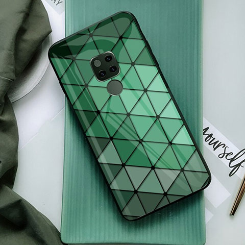 Coque Contour Silicone et Vitre Motif Fantaisie Miroir pour Huawei Mate 20 Vert