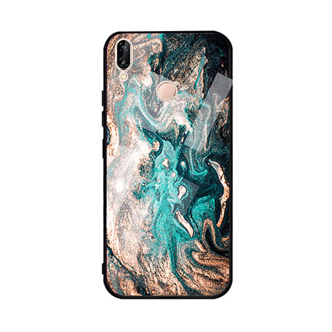 Coque Contour Silicone et Vitre Motif Fantaisie Miroir pour Huawei P20 Lite Vert