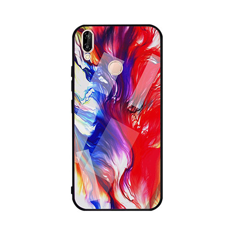 Coque Contour Silicone et Vitre Motif Fantaisie Miroir S01 pour Huawei P20 Lite Rouge