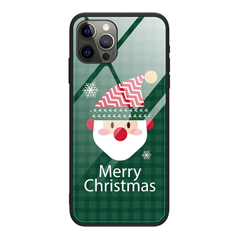 Coque Contour Silicone et Vitre Motif Noel Miroir Etui Housse pour Apple iPhone 12 Pro Mixte