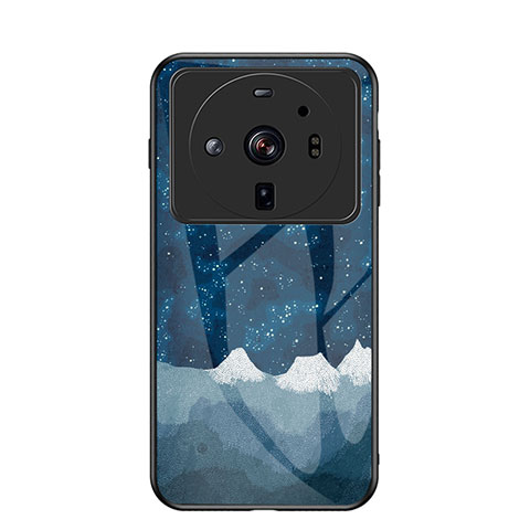 Coque Contour Silicone et Vitre Paillette Etoile Miroir Etui Housse pour Xiaomi Mi 12 Ultra 5G Bleu