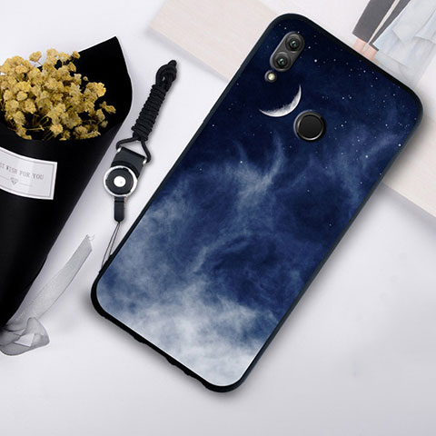 Coque Contour Silicone et Vitre Paillette Etoile Miroir S07 pour Huawei Honor 10 Lite Noir