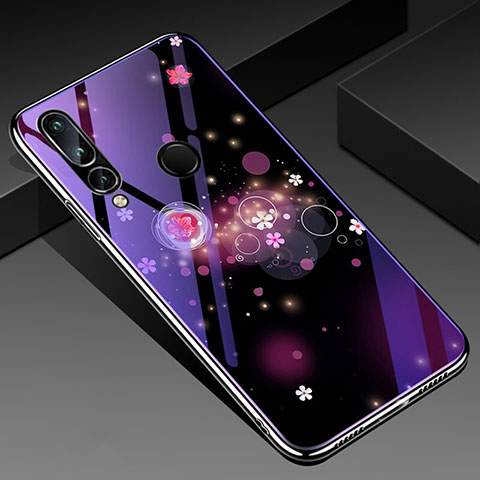 Coque Contour Silicone et Vitre Papillon Miroir Etui Housse K01 pour Huawei Honor 20E Violet