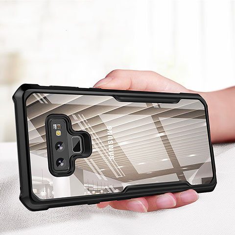 Coque Contour Silicone et Vitre Transparente Miroir 360 Degres pour Samsung Galaxy Note 9 Noir