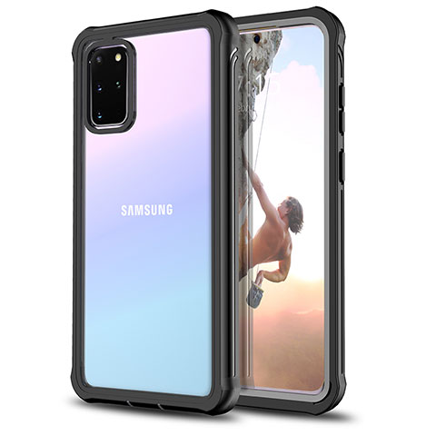 Coque Contour Silicone et Vitre Transparente Miroir 360 Degres pour Samsung Galaxy S20 Plus 5G Noir