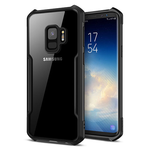 Coque Contour Silicone et Vitre Transparente Miroir 360 Degres T02 pour Samsung Galaxy S9 Noir