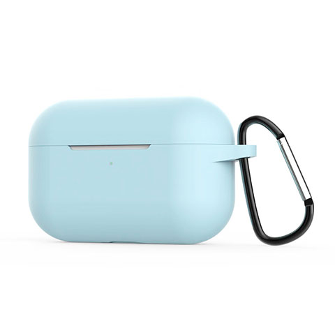 Coque de Protection en Silicone avec Mousqueton pour Boitier de Charge de AirPods Pro C02 Cyan