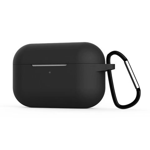 Coque de Protection en Silicone avec Mousqueton pour Boitier de Charge de AirPods Pro C02 Noir