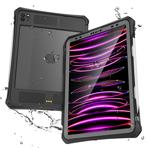 Coque Etanche Contour Silicone et Plastique Housse Etui Waterproof 360 Degres pour Apple iPad Pro 11 (2021) Noir