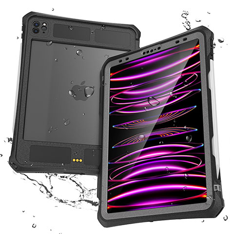 Coque Etanche Contour Silicone et Plastique Housse Etui Waterproof 360 Degres pour Apple iPad Pro 11 (2022) Noir