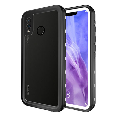 Coque Etanche Contour Silicone et Plastique Housse Etui Waterproof 360 Degres pour Huawei P20 Lite Blanc