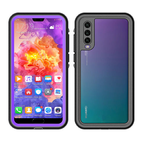 Coque Etanche Contour Silicone et Plastique Housse Etui Waterproof 360 Degres pour Huawei P20 Pro Violet