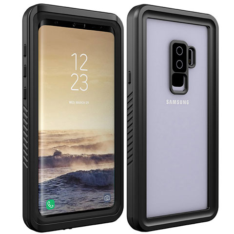 Coque Etanche Contour Silicone et Plastique Housse Etui Waterproof 360 Degres pour Samsung Galaxy S9 Plus Noir