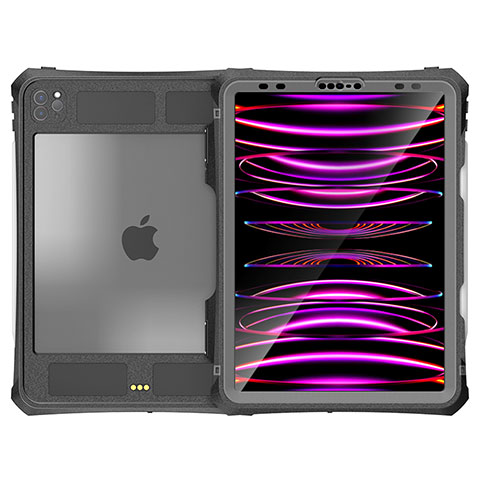 Coque Etanche Contour Silicone et Plastique Housse Etui Waterproof 360 Degres W01 pour Apple iPad Pro 11 (2021) Noir