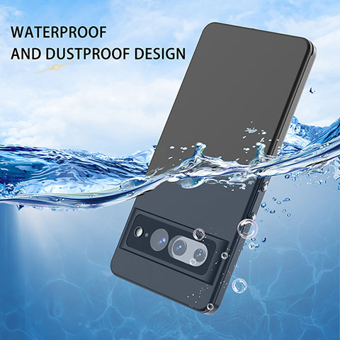 Coque Etanche Contour Silicone et Plastique Housse Etui Waterproof 360 Degres W01 pour Google Pixel 7 Pro 5G Noir