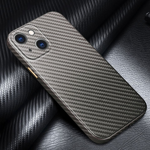 Coque Fibre de Carbone Housse Etui Luxe Serge C01 pour Apple iPhone 15 Plus Gris