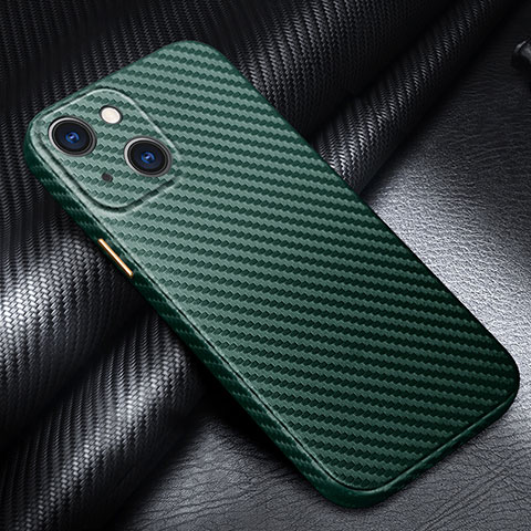 Coque Fibre de Carbone Housse Etui Luxe Serge pour Apple iPhone 14 Plus Vert