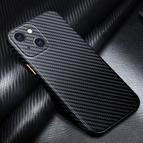 Coque Fibre de Carbone Housse Etui Luxe Serge pour Apple iPhone 15 Noir