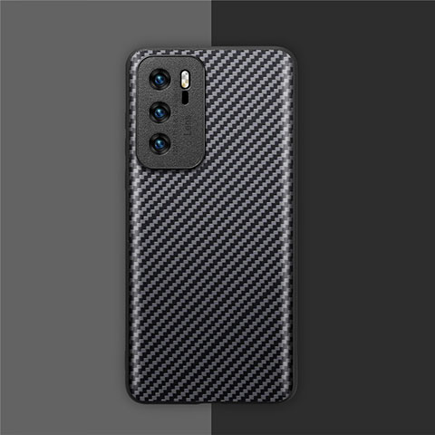 Coque Fibre de Carbone Housse Etui Luxe Serge pour Huawei P40 Noir