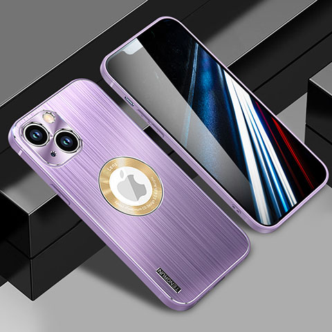 Coque Luxe Aluminum Metal Housse et Bumper Silicone Etui avec Mag-Safe Magnetic Magnetique JL1 pour Apple iPhone 13 Violet