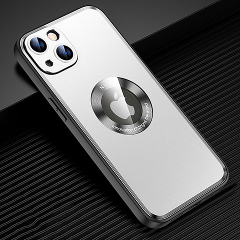 Coque Luxe Aluminum Metal Housse et Bumper Silicone Etui avec Mag-Safe Magnetic Magnetique JL2 pour Apple iPhone 15 Plus Argent