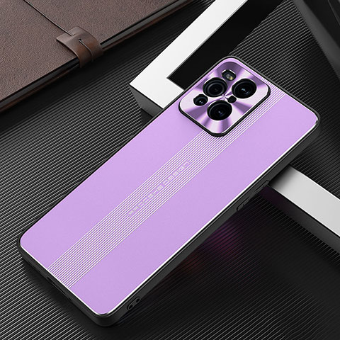 Coque Luxe Aluminum Metal Housse et Bumper Silicone Etui J01 pour Oppo Find X3 5G Violet