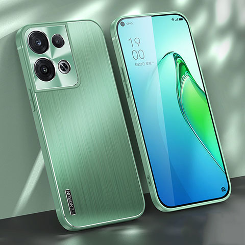 Coque Luxe Aluminum Metal Housse et Bumper Silicone Etui J01 pour Oppo Reno8 5G Vert