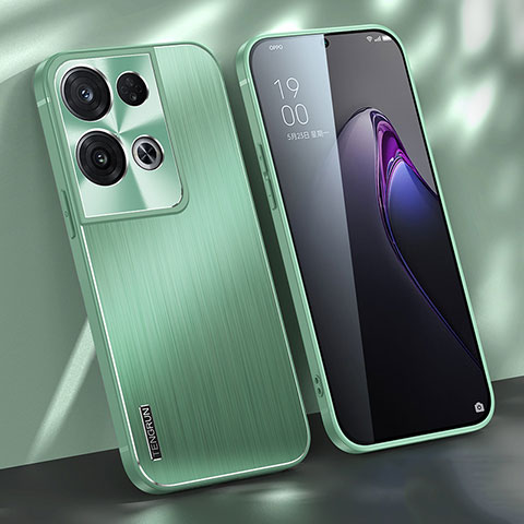 Coque Luxe Aluminum Metal Housse et Bumper Silicone Etui J01 pour Oppo Reno8 Pro 5G Vert