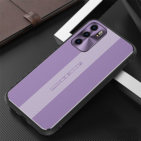 Coque Luxe Aluminum Metal Housse et Bumper Silicone Etui J02 pour Oppo Reno6 5G Violet