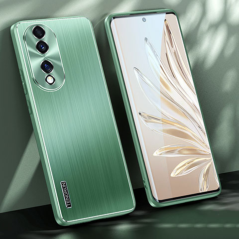 Coque Luxe Aluminum Metal Housse et Bumper Silicone Etui JL1 pour Huawei Honor 70 5G Vert