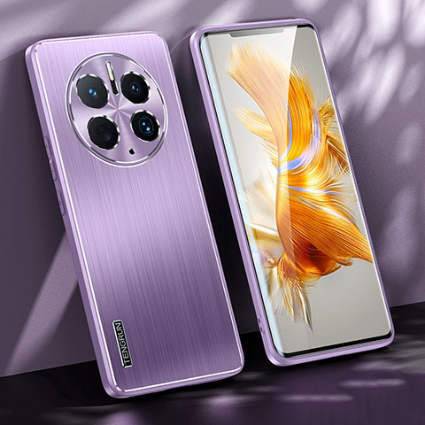 Coque Luxe Aluminum Metal Housse et Bumper Silicone Etui JL1 pour Huawei Mate 50 Pro Violet