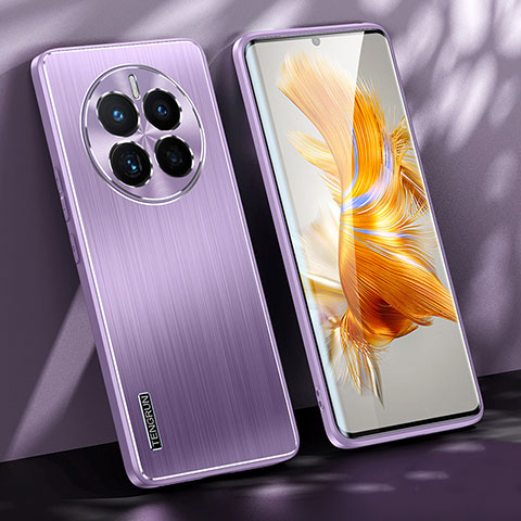 Coque Luxe Aluminum Metal Housse et Bumper Silicone Etui JL1 pour Huawei Mate 50 Violet