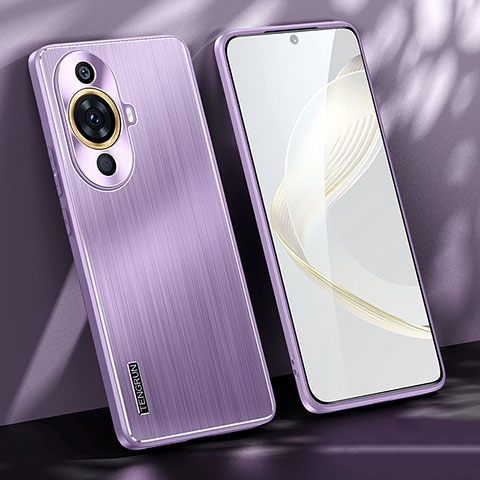 Coque Luxe Aluminum Metal Housse et Bumper Silicone Etui JL1 pour Huawei Nova 11 Violet