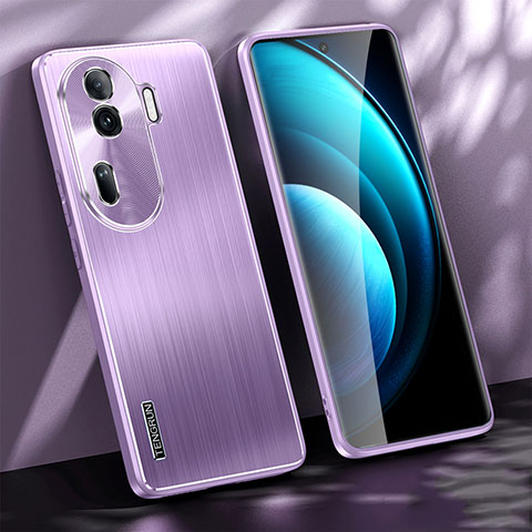 Coque Luxe Aluminum Metal Housse et Bumper Silicone Etui JL1 pour Oppo Reno11 Pro 5G Violet