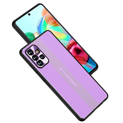 Coque Luxe Aluminum Metal Housse et Bumper Silicone Etui JL1 pour Samsung Galaxy A72 4G Violet