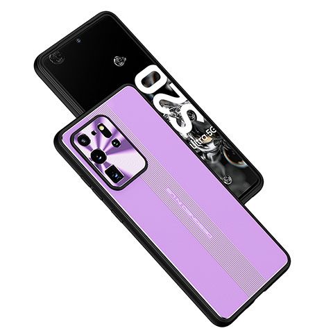 Coque Luxe Aluminum Metal Housse et Bumper Silicone Etui JL1 pour Samsung Galaxy S20 Ultra 5G Violet