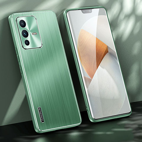 Coque Luxe Aluminum Metal Housse et Bumper Silicone Etui JL1 pour Vivo V23 Pro 5G Vert