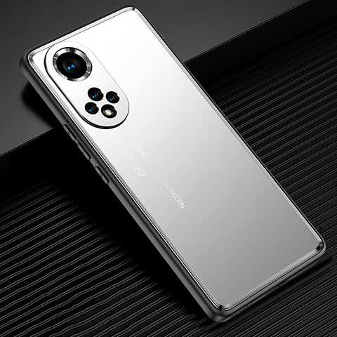 Coque Luxe Aluminum Metal Housse et Bumper Silicone Etui JL2 pour Huawei Honor 50 Pro 5G Argent