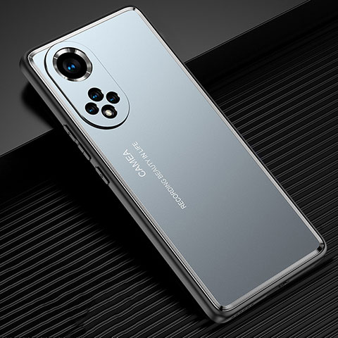 Coque Luxe Aluminum Metal Housse et Bumper Silicone Etui JL2 pour Huawei Honor 50 Pro 5G Bleu