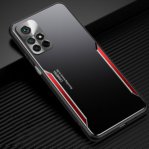 Coque Luxe Aluminum Metal Housse et Bumper Silicone Etui JL2 pour Xiaomi Redmi Note 11 5G Rouge