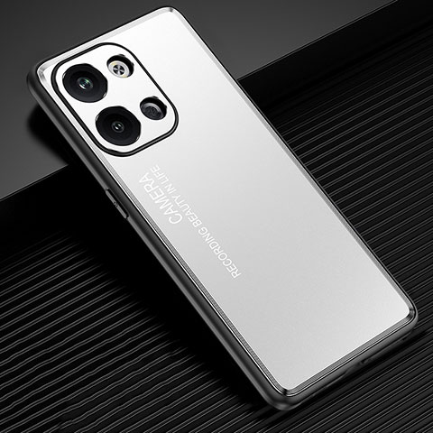 Coque Luxe Aluminum Metal Housse et Bumper Silicone Etui JL2 pour Xiaomi Redmi Note 13 5G Argent