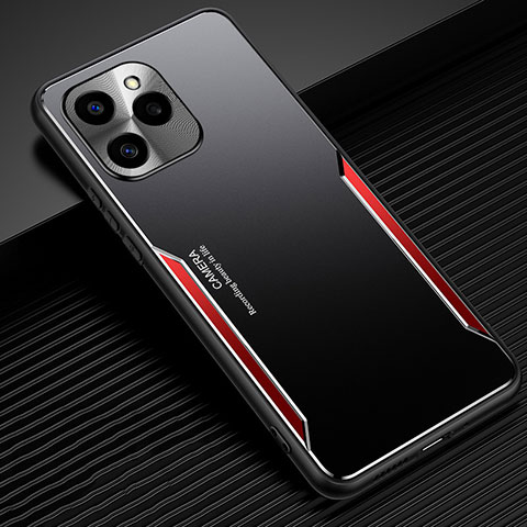 Coque Luxe Aluminum Metal Housse et Bumper Silicone Etui JL3 pour Huawei Honor 60 SE 5G Rouge