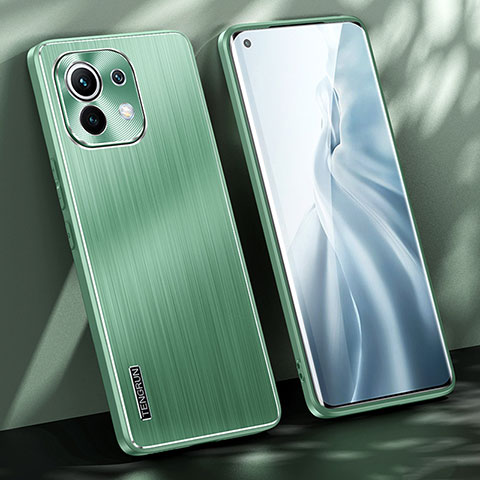 Coque Luxe Aluminum Metal Housse et Bumper Silicone Etui M01 pour Xiaomi Mi 11 5G Vert