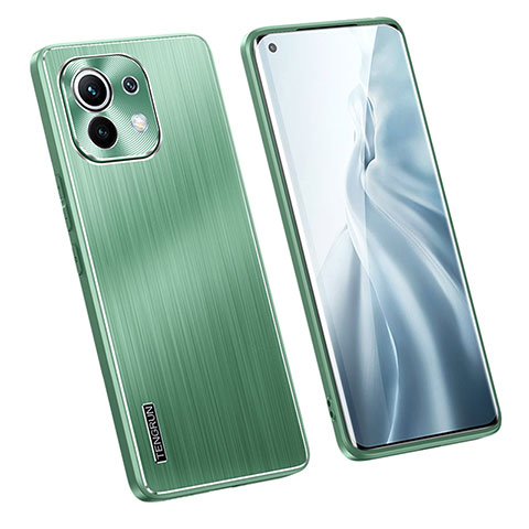 Coque Luxe Aluminum Metal Housse et Bumper Silicone Etui M02 pour Xiaomi Mi 11 5G Vert