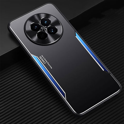 Coque Luxe Aluminum Metal Housse et Bumper Silicone Etui PB1 pour Huawei Nova Y91 Bleu