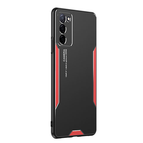 Coque Luxe Aluminum Metal Housse et Bumper Silicone Etui PB1 pour Oppo A53s 5G Rouge