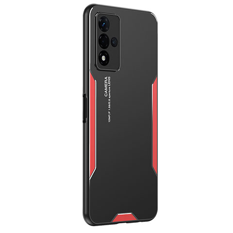 Coque Luxe Aluminum Metal Housse et Bumper Silicone Etui PB1 pour Oppo A93s 5G Rouge