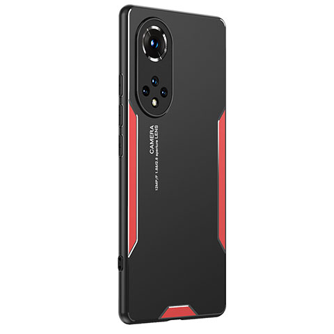 Coque Luxe Aluminum Metal Housse et Bumper Silicone Etui PB2 pour Huawei Nova 9 Pro Rouge