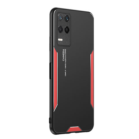 Coque Luxe Aluminum Metal Housse et Bumper Silicone Etui PB2 pour Realme 8s 5G Rouge